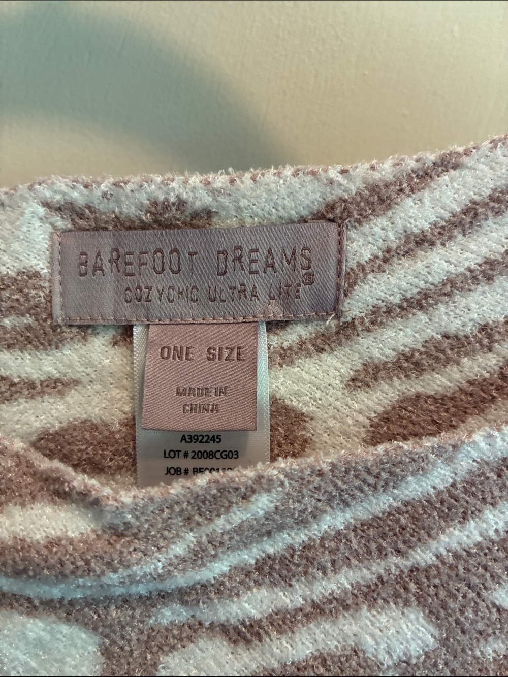 Barefoot Dreams Animal-Print Poncho Sweater - Cream & Taupe - Picture 2 of 4